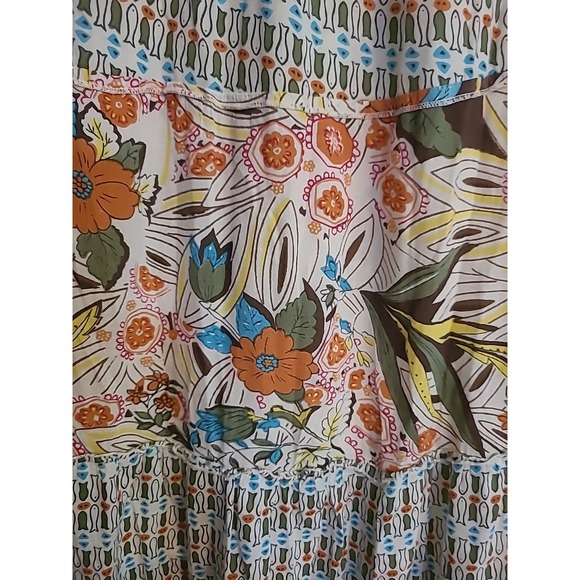 India Boutique Dress One Size Multicolor Elastic Stretchy Top 70's Vibes - Picture 2 of 9